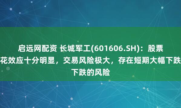 启远网配资 长城军工(601606.SH)：股票击鼓传花效应十分明显，交易风险极大，存在短期大幅下跌的风险