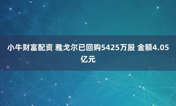 小牛财富配资 雅戈尔已回购5425万股 金额4.05亿元